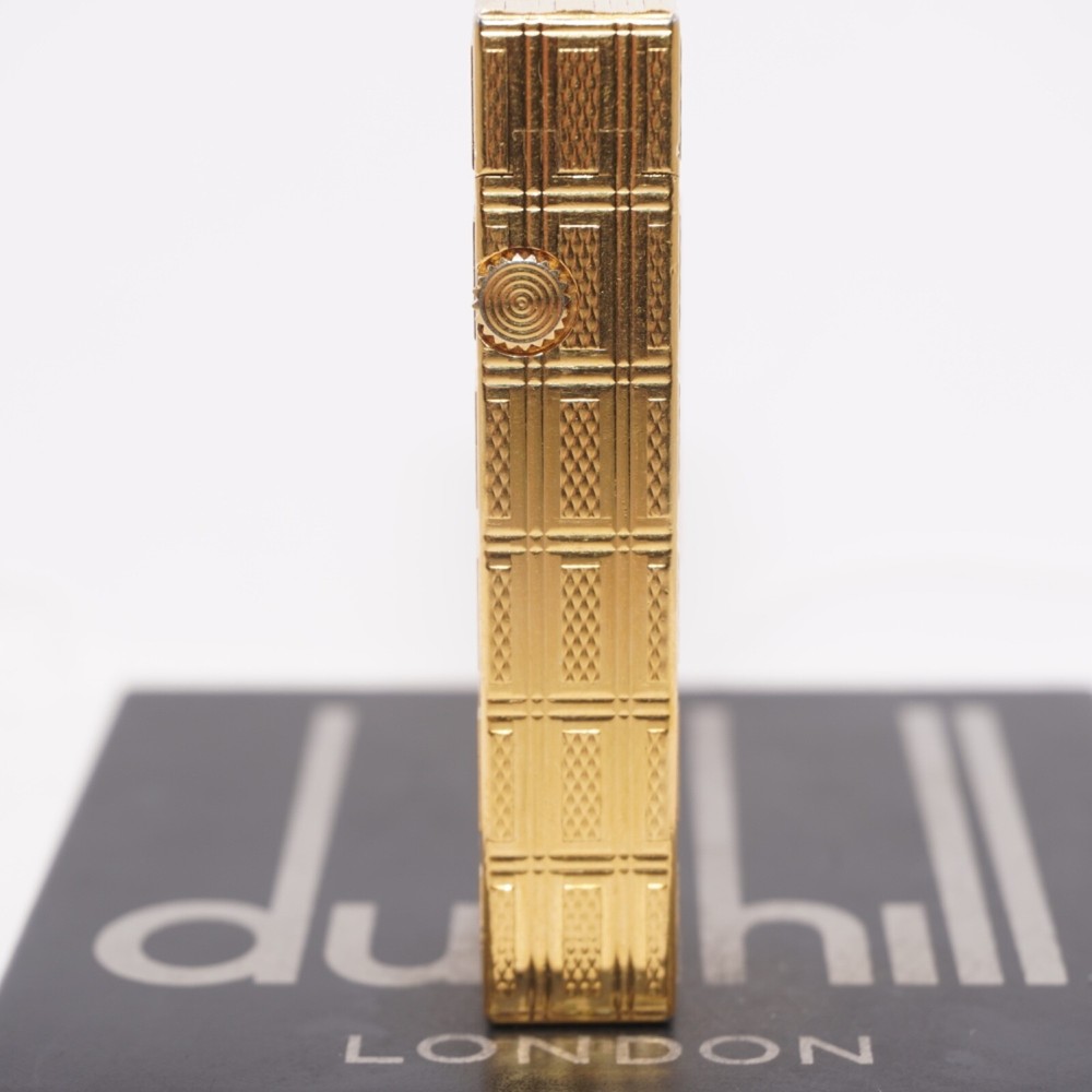 Rare Dunhill Lighter Gold check Pattern-Ultrasonically cleaned