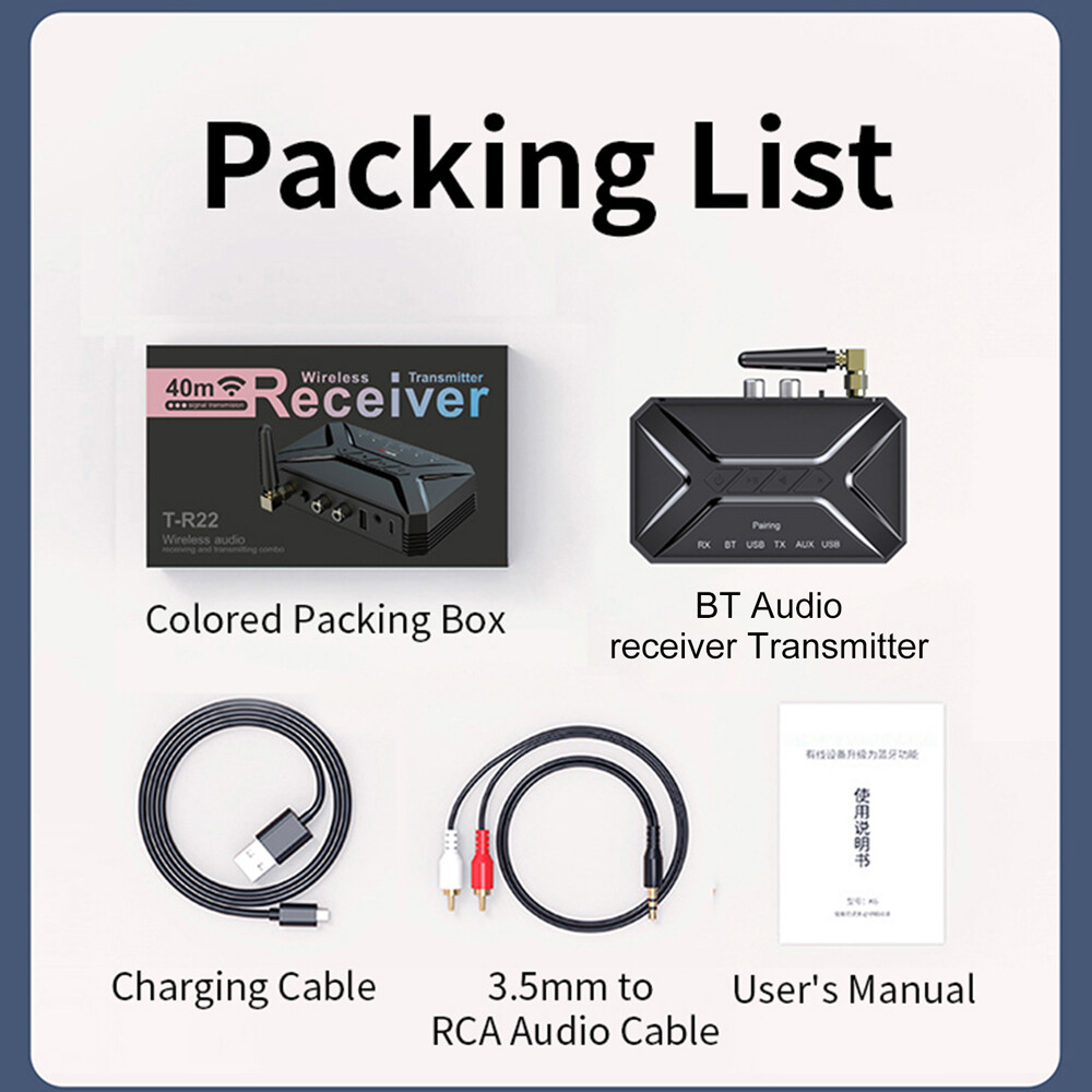 2In1 Long Range Bluetooth Transmitter Receiver TV Home Car Stereo Audio Adapter