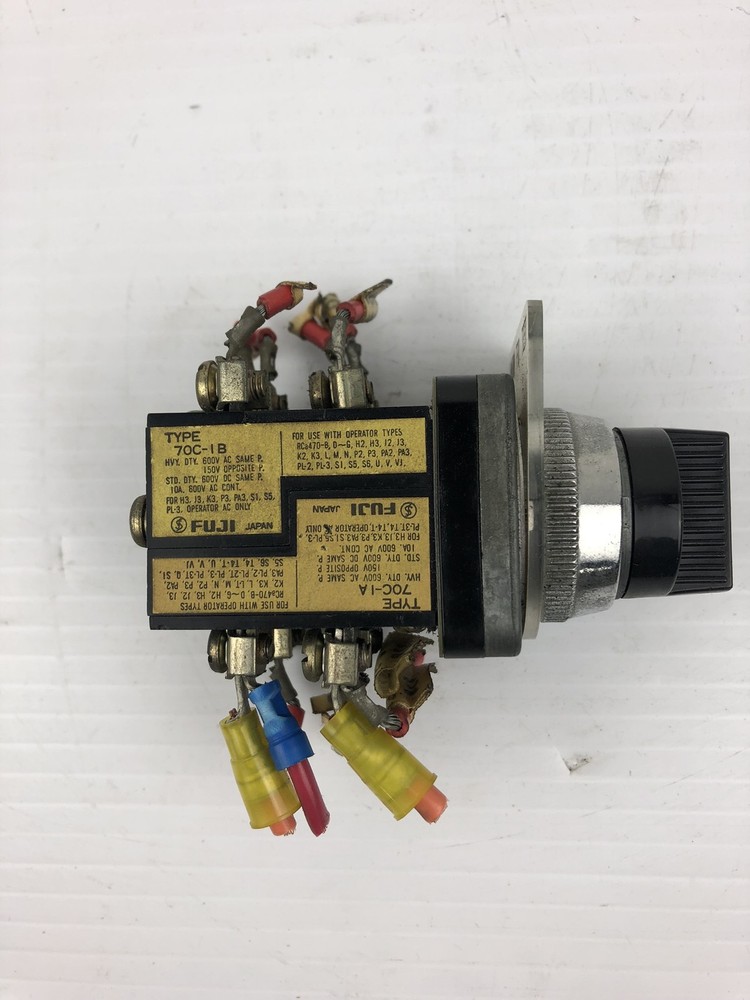 Fuji 70C-IB Selector Switch Black 70C-IA Test Off Normal Selector 600V