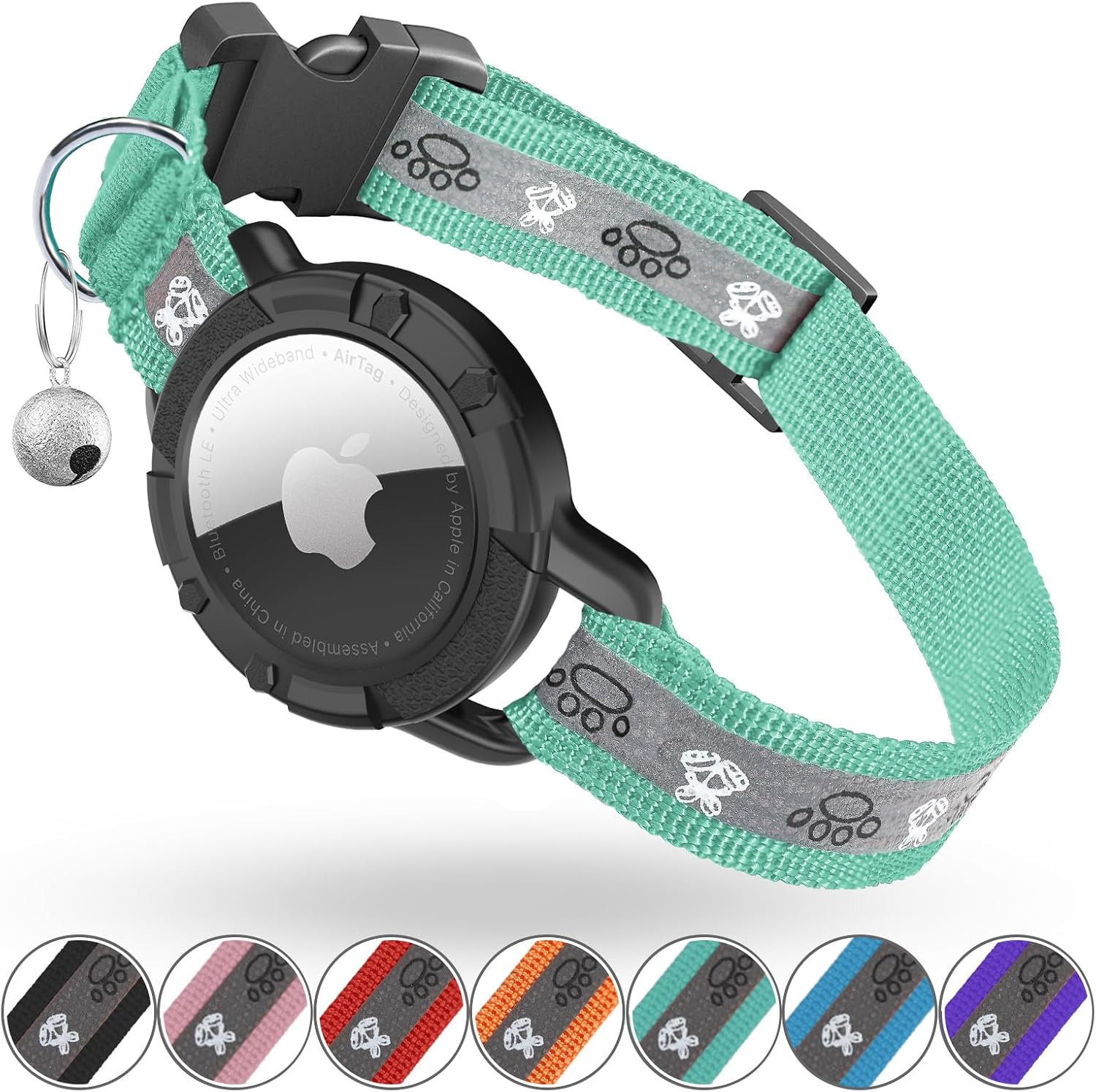 Reflective Airtag Cat Collar, Integrated Cat Tracker Collar with Air Tag Holder