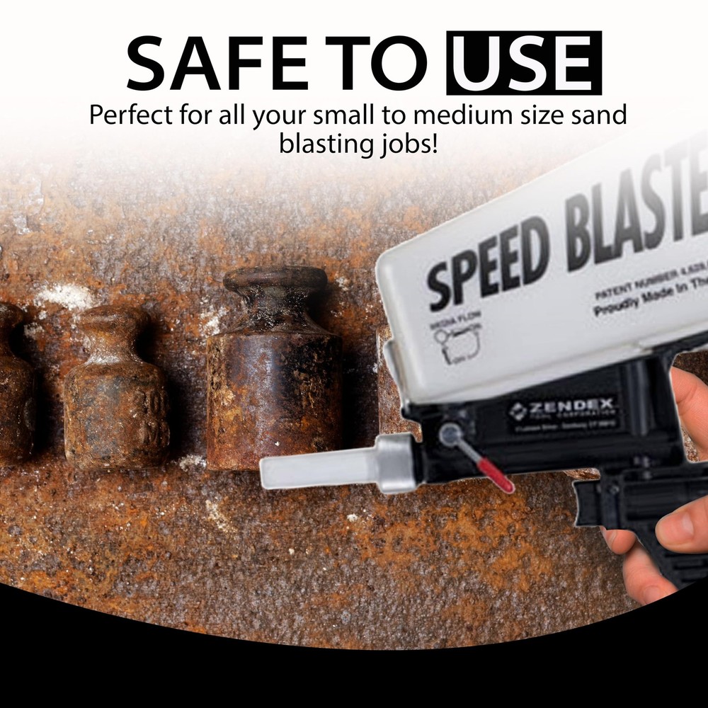 Zendex Tool - SpeedBlaster Portable Media Blaster in White - Handheld Sand Bl...