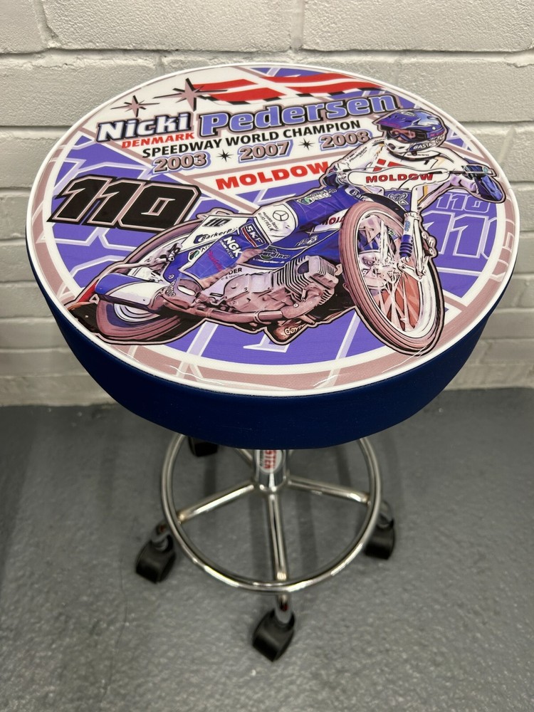 Nicki Pedersen speedway Workshop/bar-stool w swivel seat