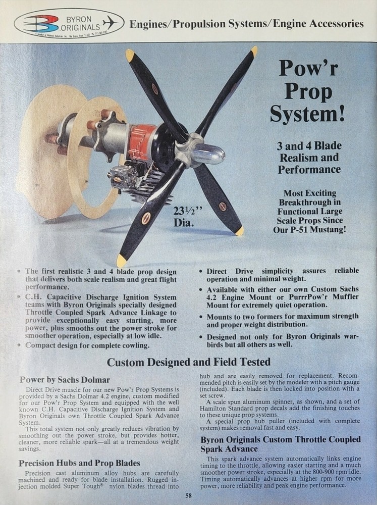 Byron RCProp Reduction System Print Ad Ephemera Wall Art Decor
