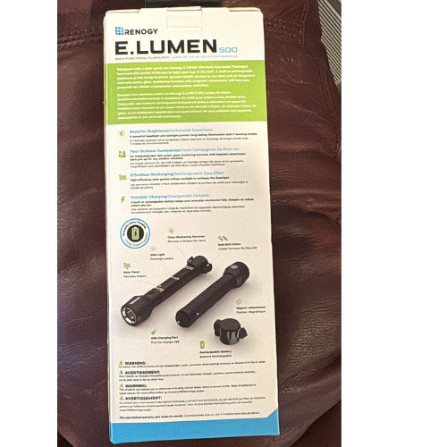 Renogy E.LUMEN 500 Multi-functional Flashlight Camping USB Solar Charging Hiking