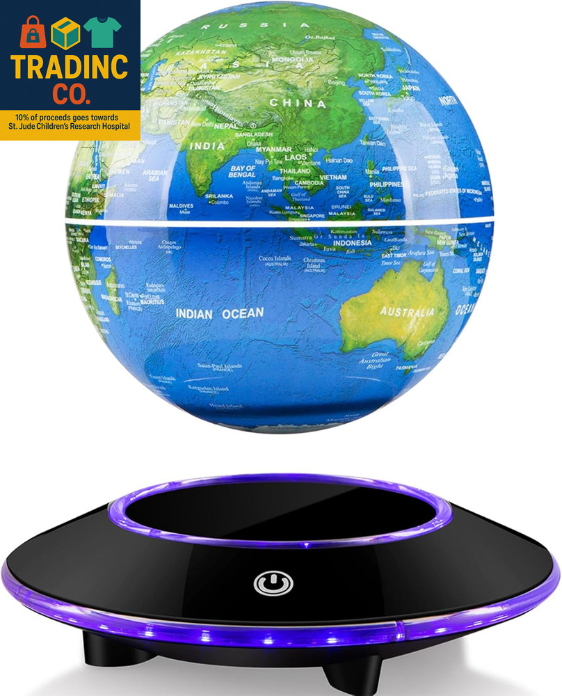 Levitating Globe with Multi-Color Changing LED Light, Magnetic Floating World Ma