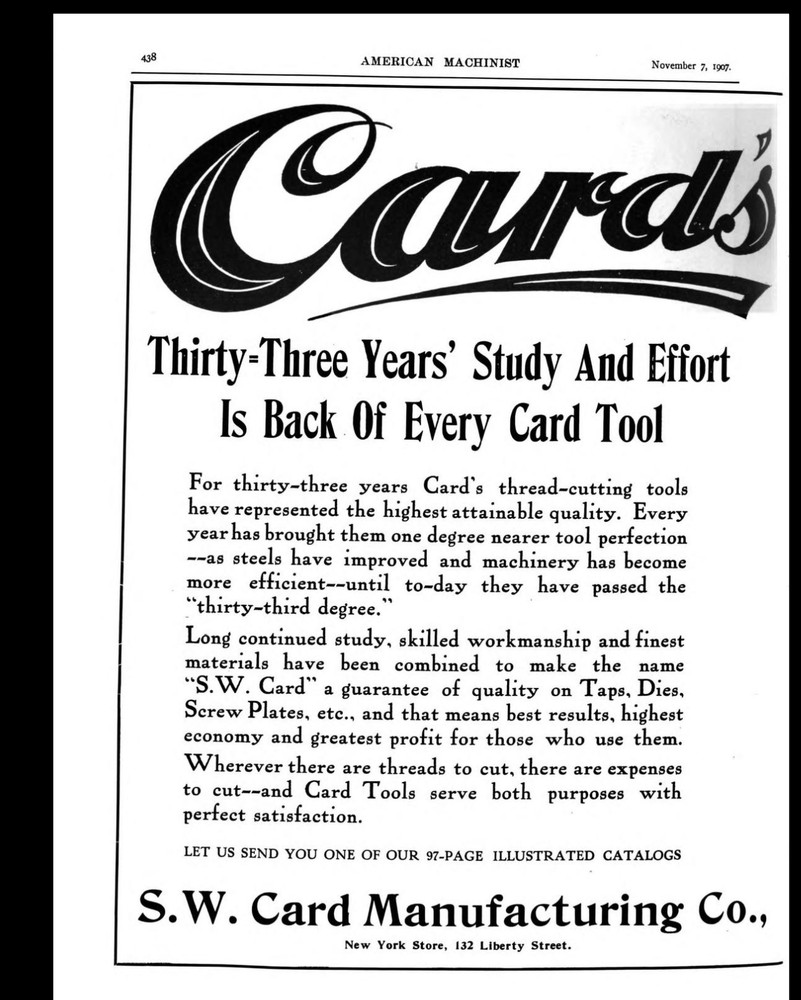 Antique S.W CARD Die Stock No. 00A ~ Threading tool Blacksmith use
