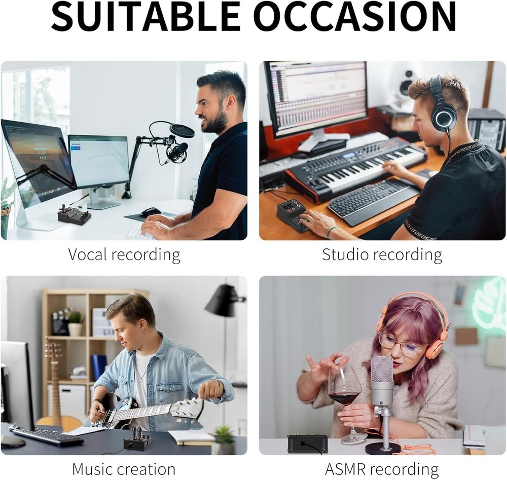 USB Audio Interface for PC,Interface for Recording Music Computer Recording A...