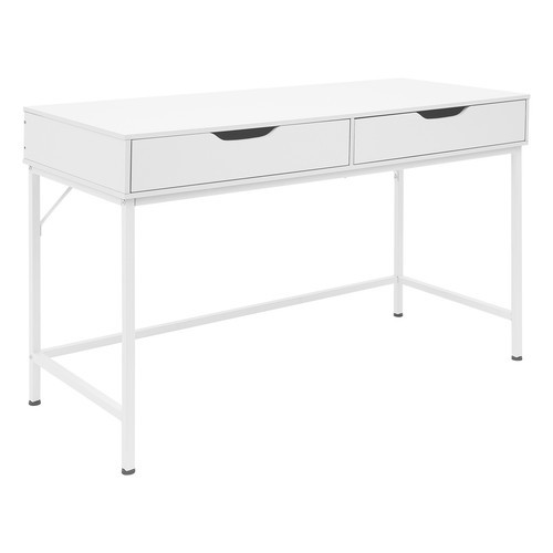 Computer Desk with 2 Drawers & Metal Frame Modern Study Writing Office Table
