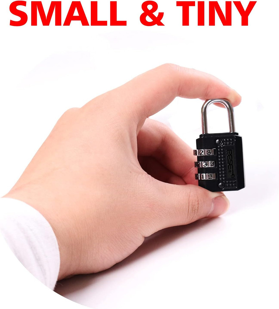 -071 3 Digit Small Combination Lock Tiny Padlock for Mini Locker, Travel Padock,