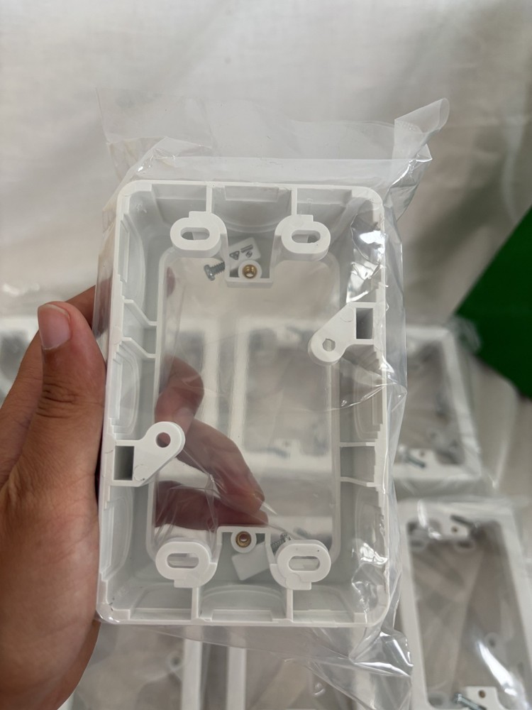 8x 34mm deep Mounting Blocks White Wall Plate Brackets Bulk Pack