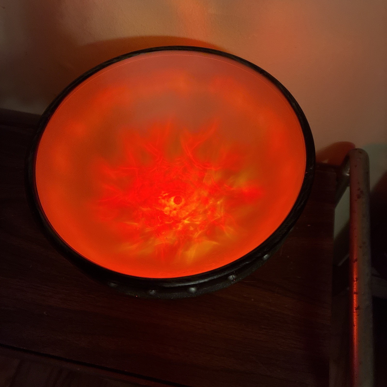 Gemmy Halloween Light Up Goth Pedestal Candy Bowl Red Flame Look Spooky!