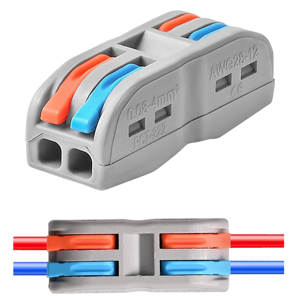 Wire Connectors Nuts, 50pcs 2 Conductor Compact Splicing Wire Connectors, 2 i...