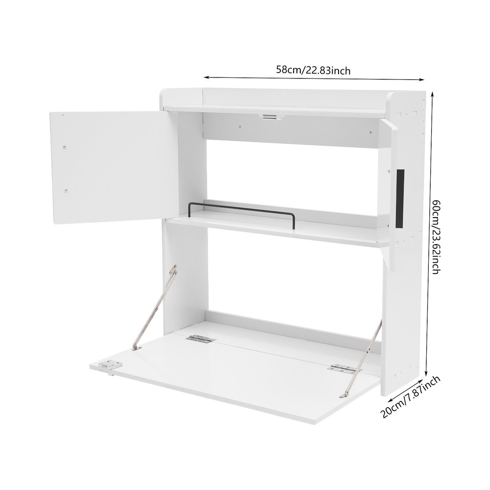 Wall Mounted Desk Cabinet Multifunctional Fold Down Laptop Table Folding Table
