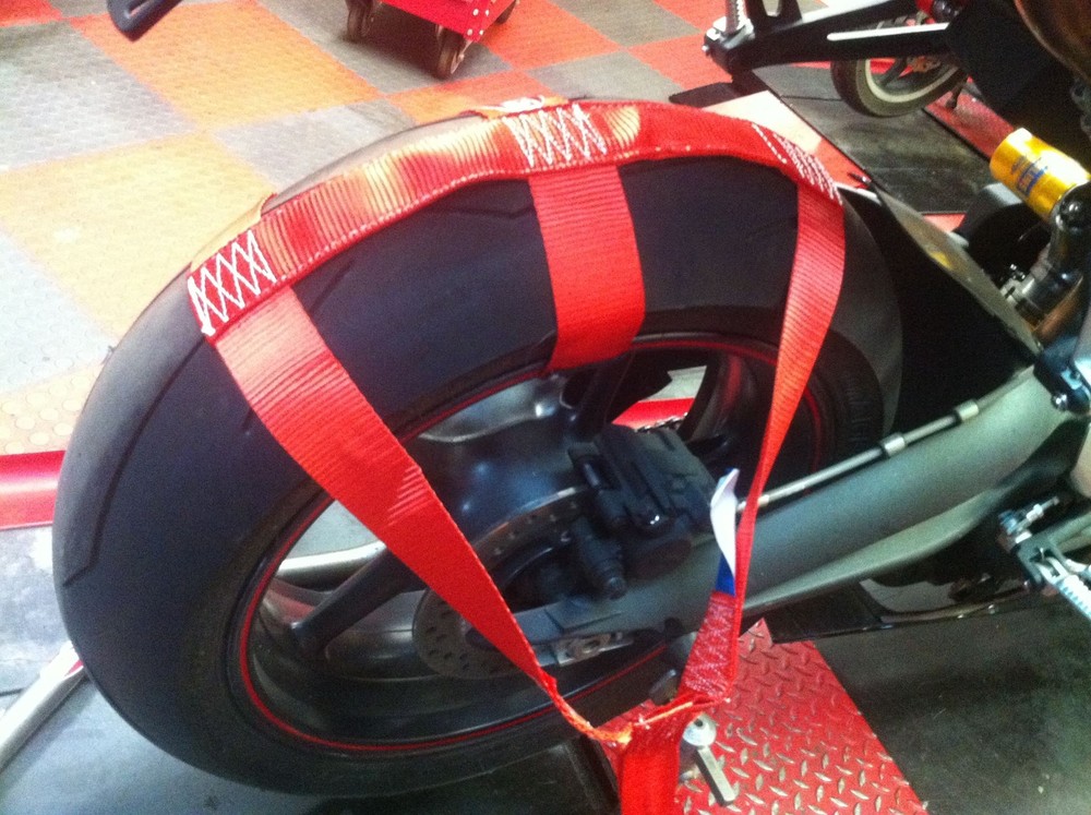 Motorcycle Transport Tie Down Wheel Strap Polyester webbing Strap RED BSB