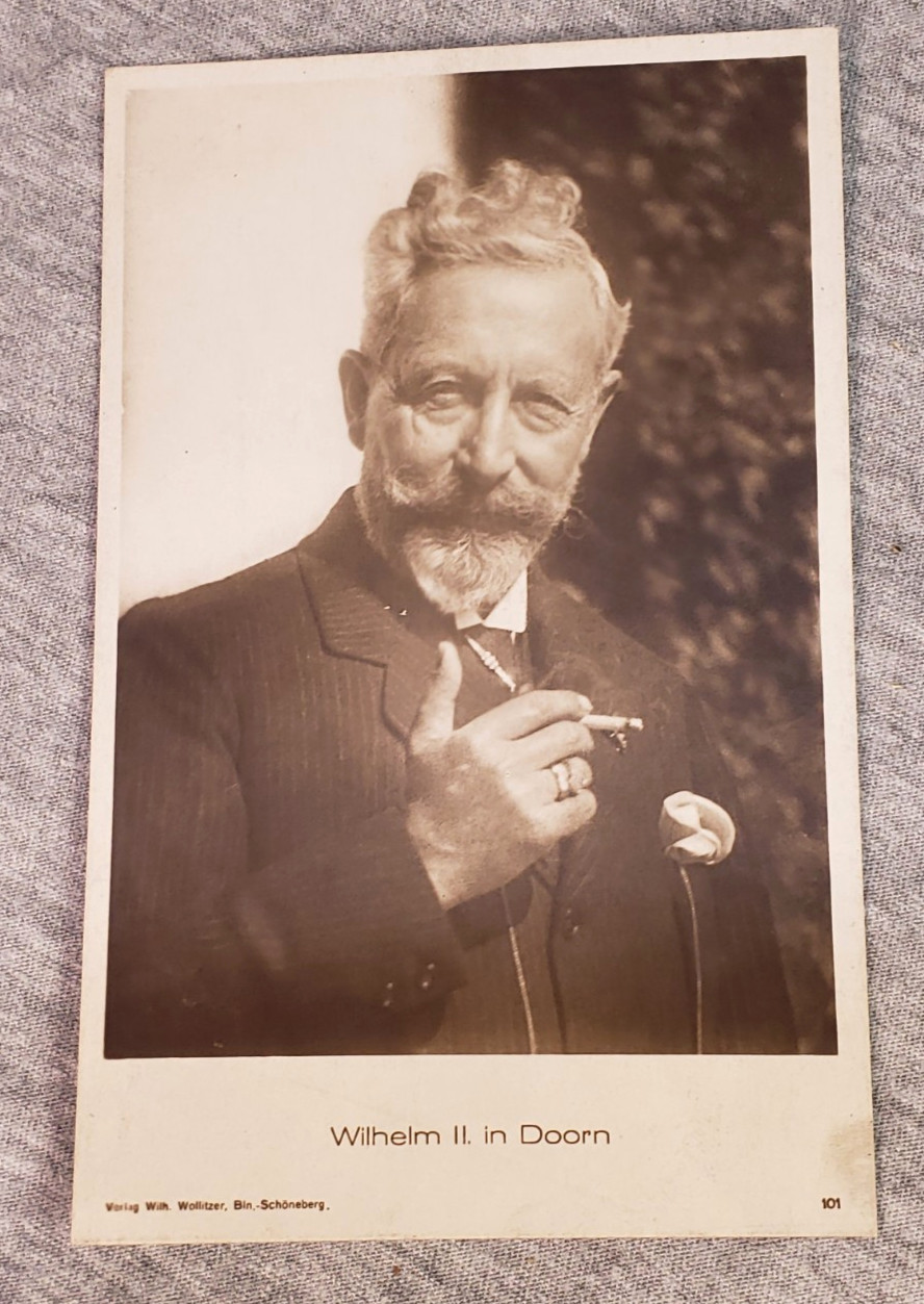 German Emperor Wilhelm II in Exile Doorn, Netherlands Postcard C. 1920 Unposted