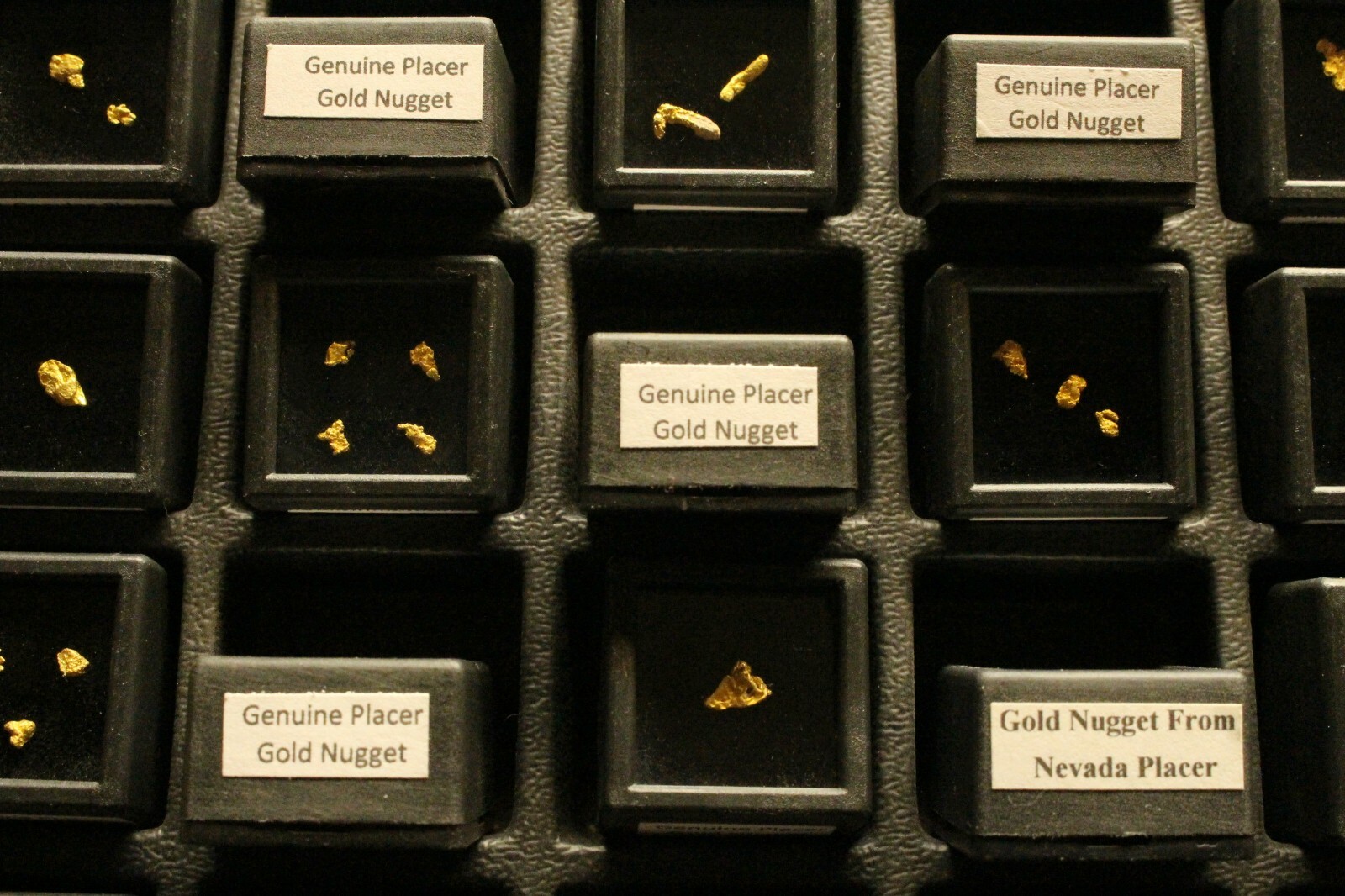 small Gold nuggets in box 3-4 grains Gold each box.Minimum order is 2,or buy all