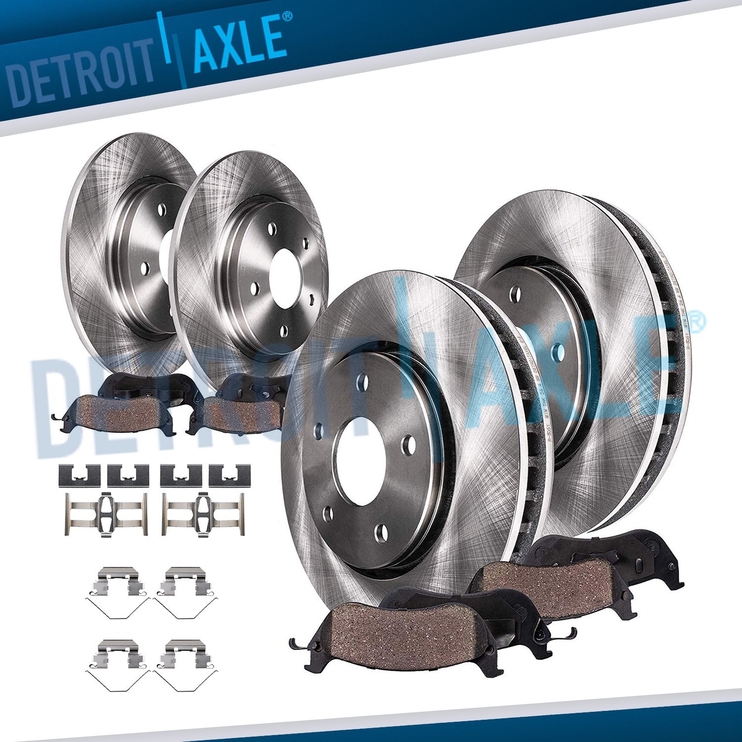 Front and Rear Disc Brake Rotors Ceramic Brake Pads for 2012 - 2016 Honda CR-V