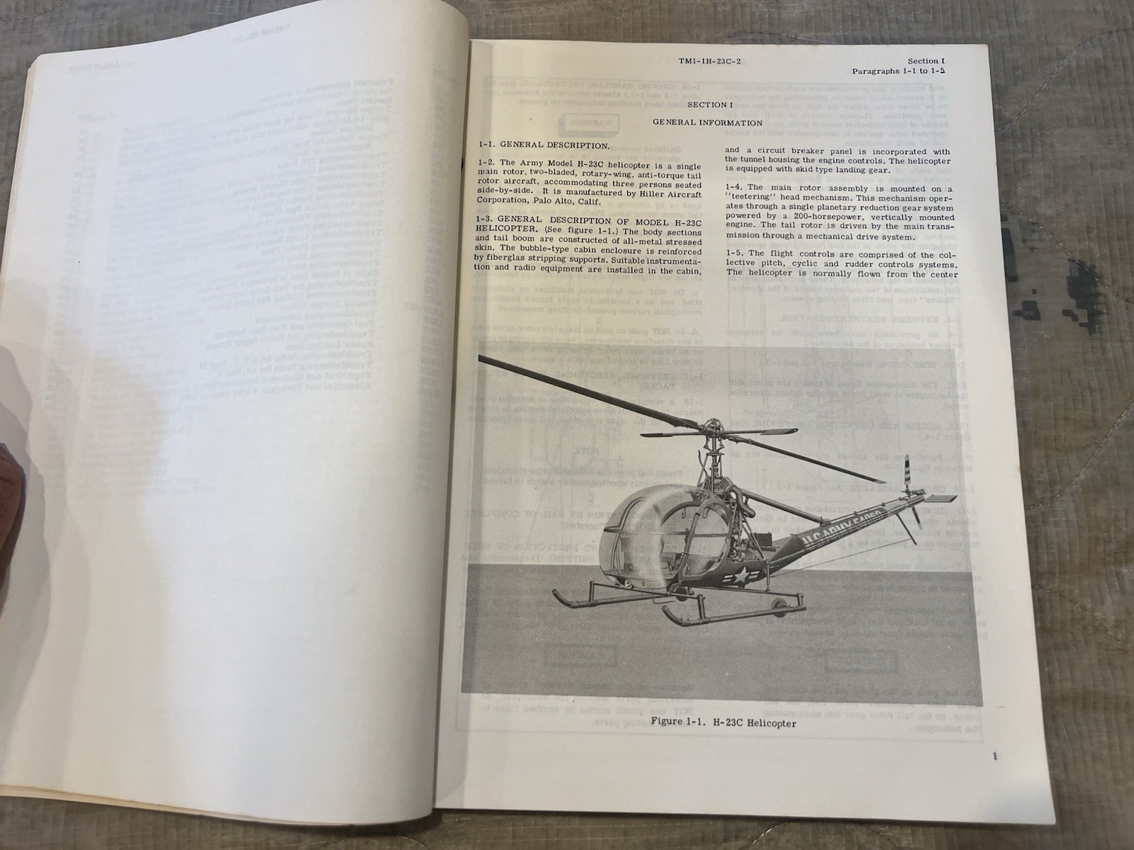 Hiller H-23C Raven Helicopter Maintenance Instruction Manual - Jan 1961