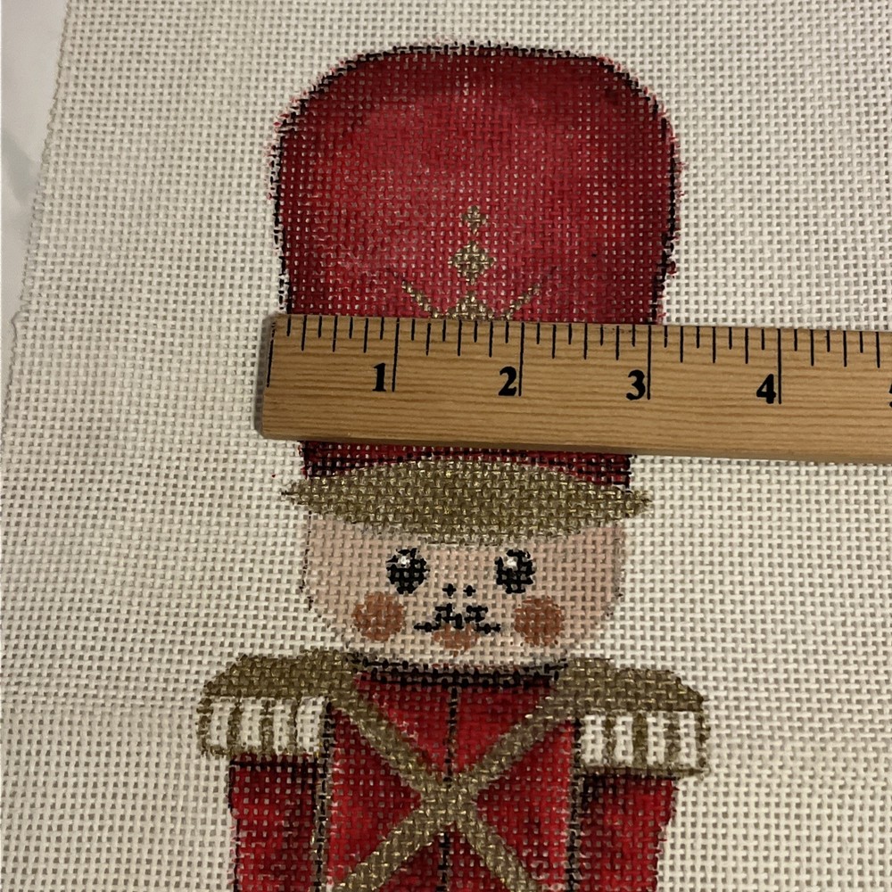 Nutcracker Soldier Needlepoint Canvas Hand Painted 14 Count Mesh