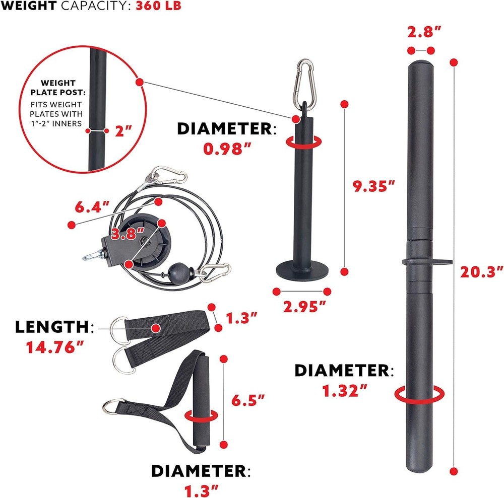 Heavy-Duty Power Cage Upgrade: Lat Pull Down, J Hook, and Dip Bar Attachments=