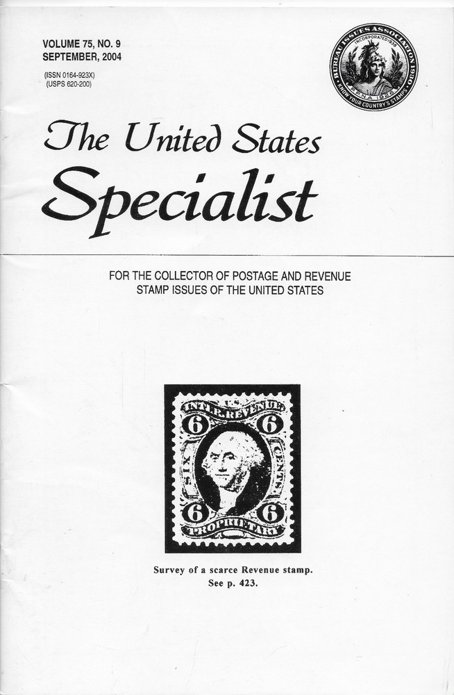 THE UNITED STATES SPECIALIST - VOL. 75  NO. 05  SEP 2004 - COMPLETE BACK ISSUE
