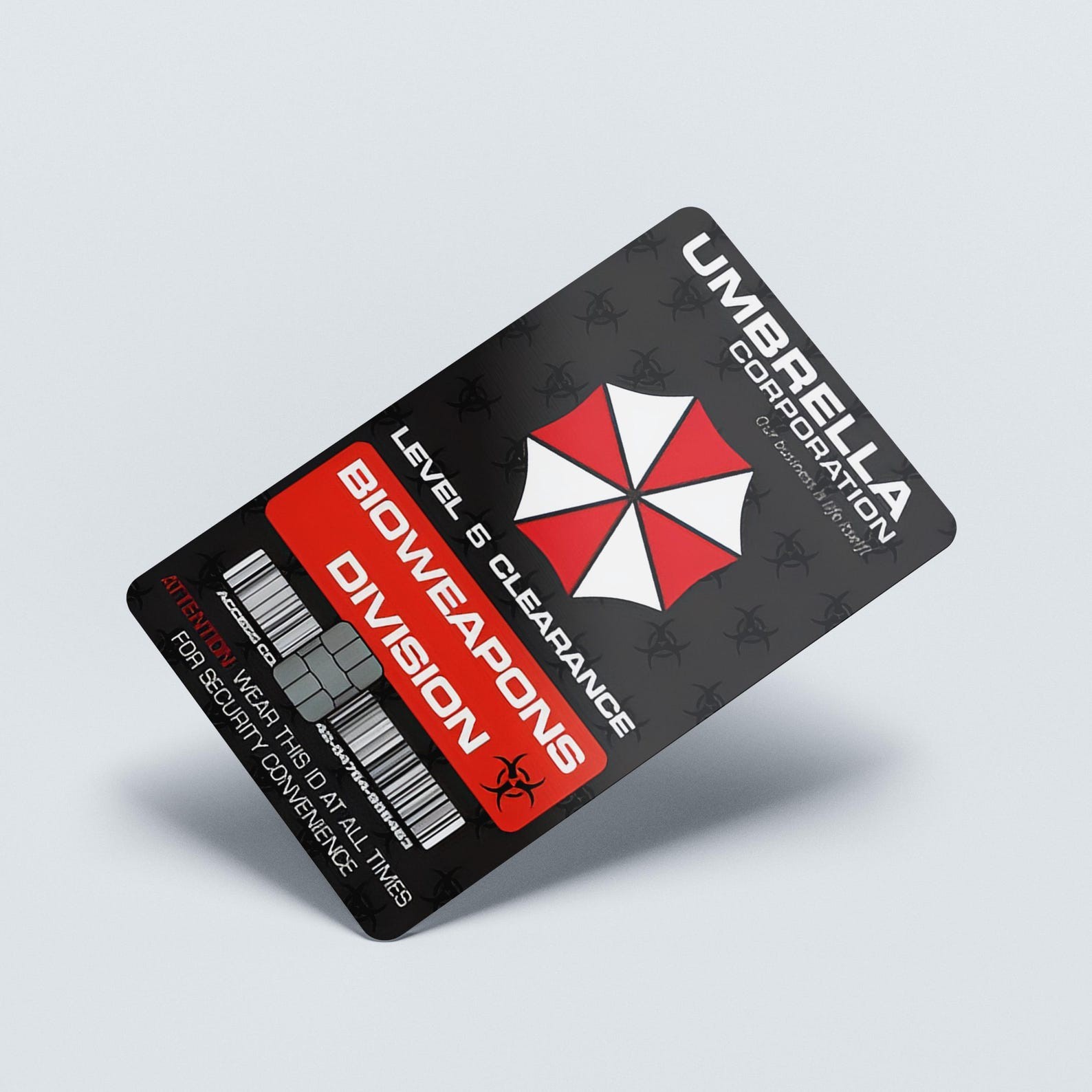 Resident Evil Umbrella Corp ID Badge Credit Card Skin | Gaming Decal - 2 pack