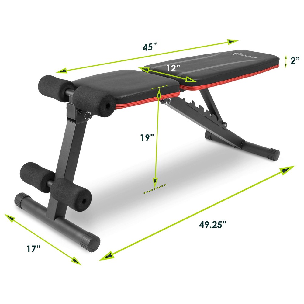 ProsourceFit Foldable & Adjustable Multi-Purpose Weight Bench with Resistance Ba