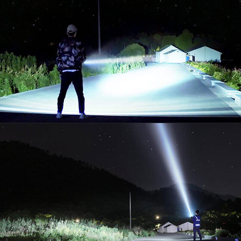 950000000 Lumen Super Bright LED Tactical Flashlight Rechargeable LED Work Light