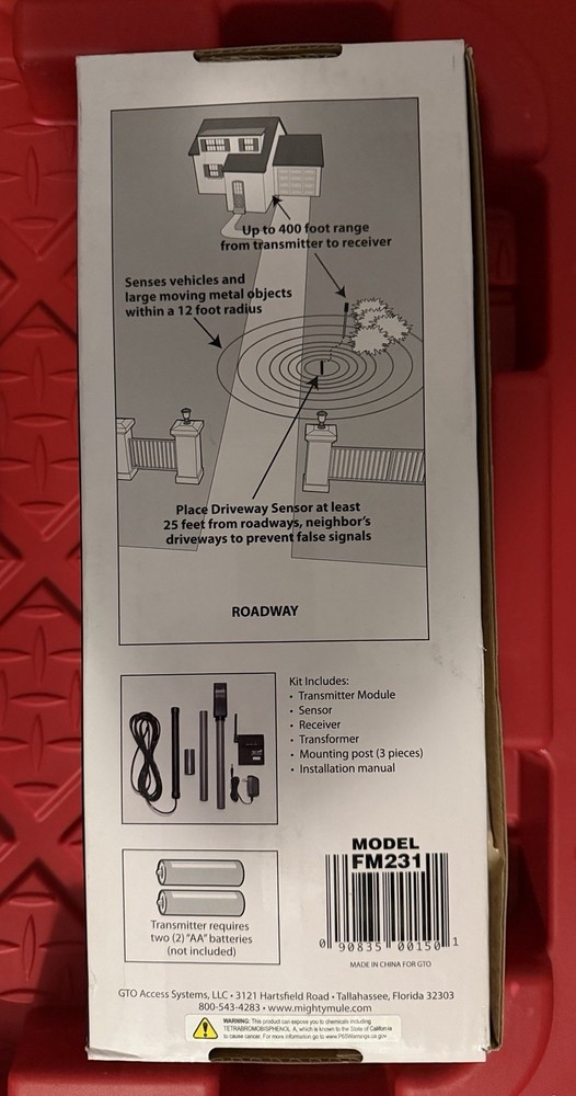 Mighty Mule Wireless Driveway Alarm System - FM231 - NEW