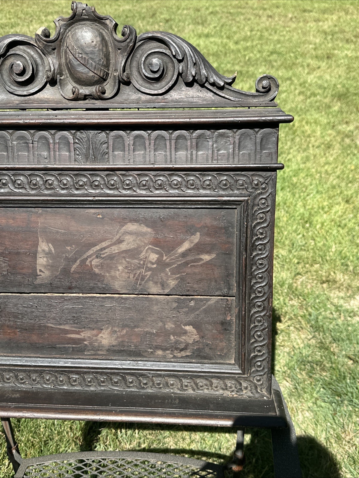 ANTIQUE WOODEN NEOCLASSICAL CARVED BIBLE STAND CARYATID FIGURE~FOLIATE MOTIFS~