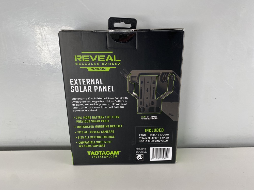 Tactacam Reveal External Solar Panel 2.0 For Trail Camera