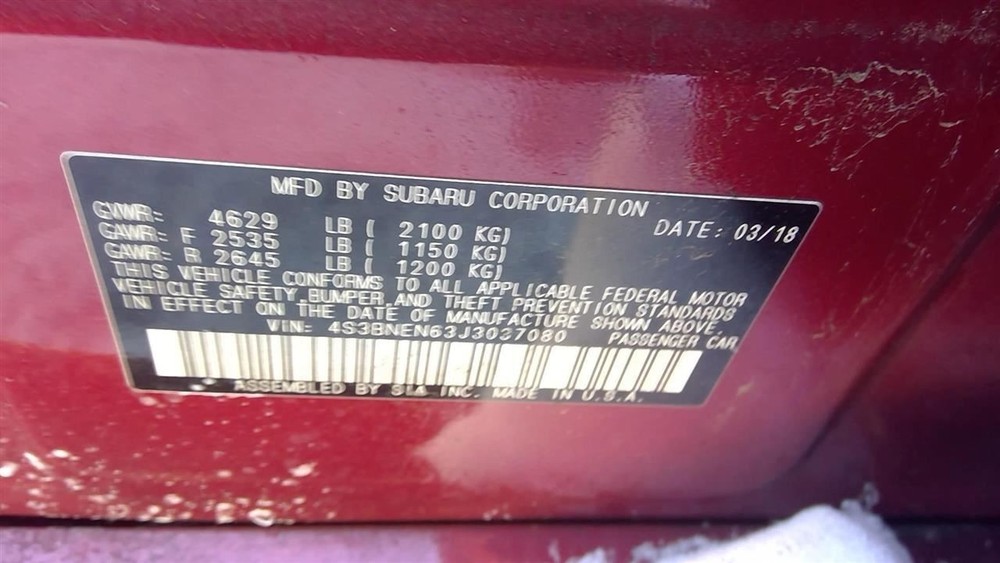 LEGACY 2018 Transmission Shift 2094473