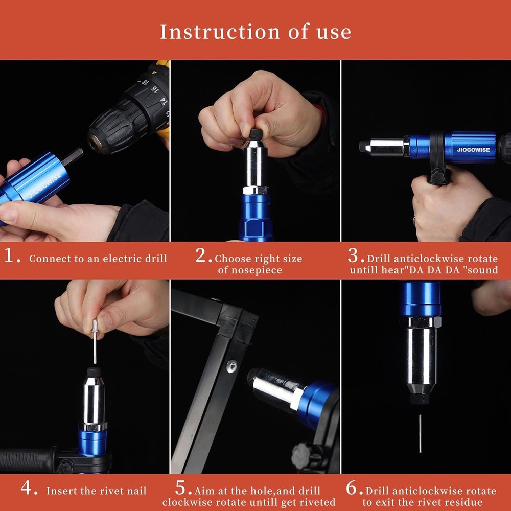 Professional Rivet Gun Adapter Kit,Electric Power Drill Rivet...