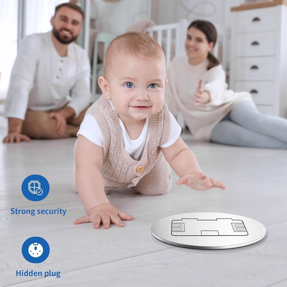 4.8A Recessed Floor Electrical Outlet Kit with USB-A & Type-C Charging