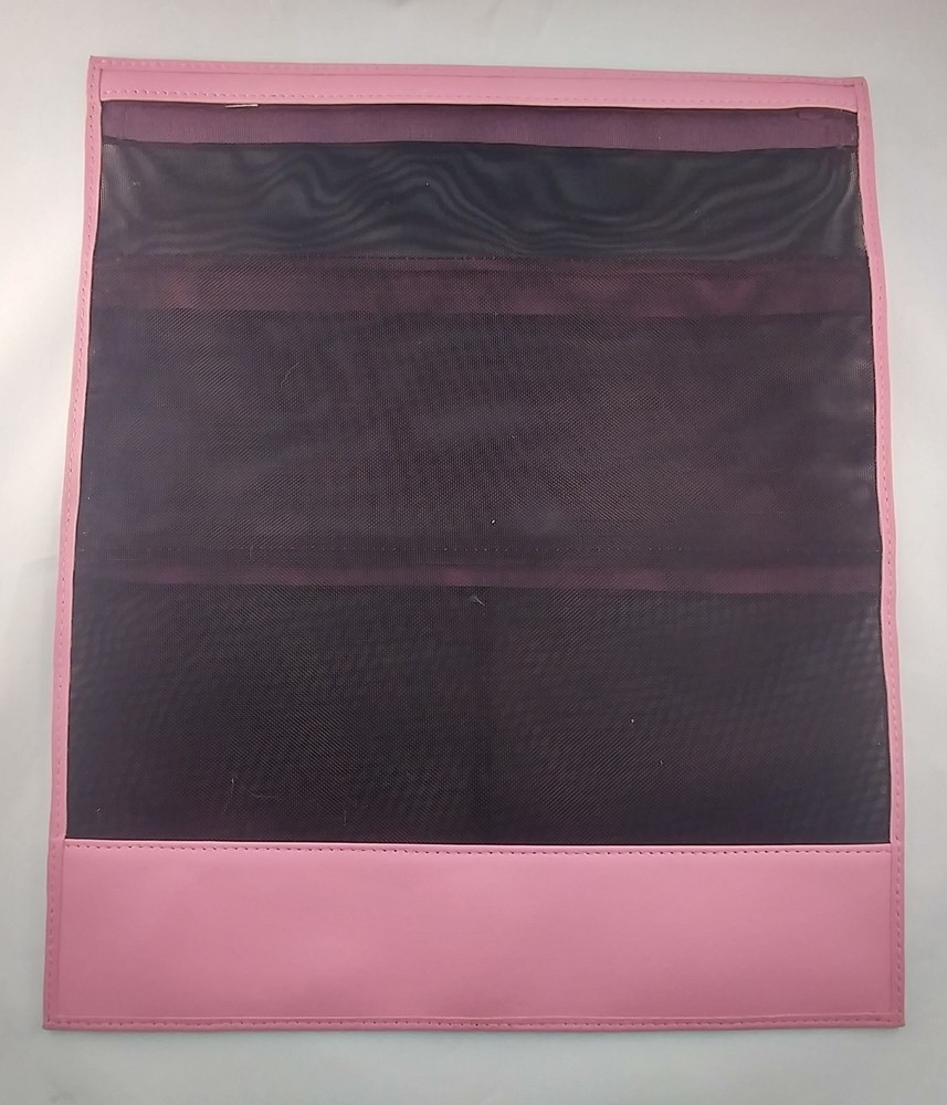 (NEW) Large Leather Tech Accessory Cable Organizer Pink