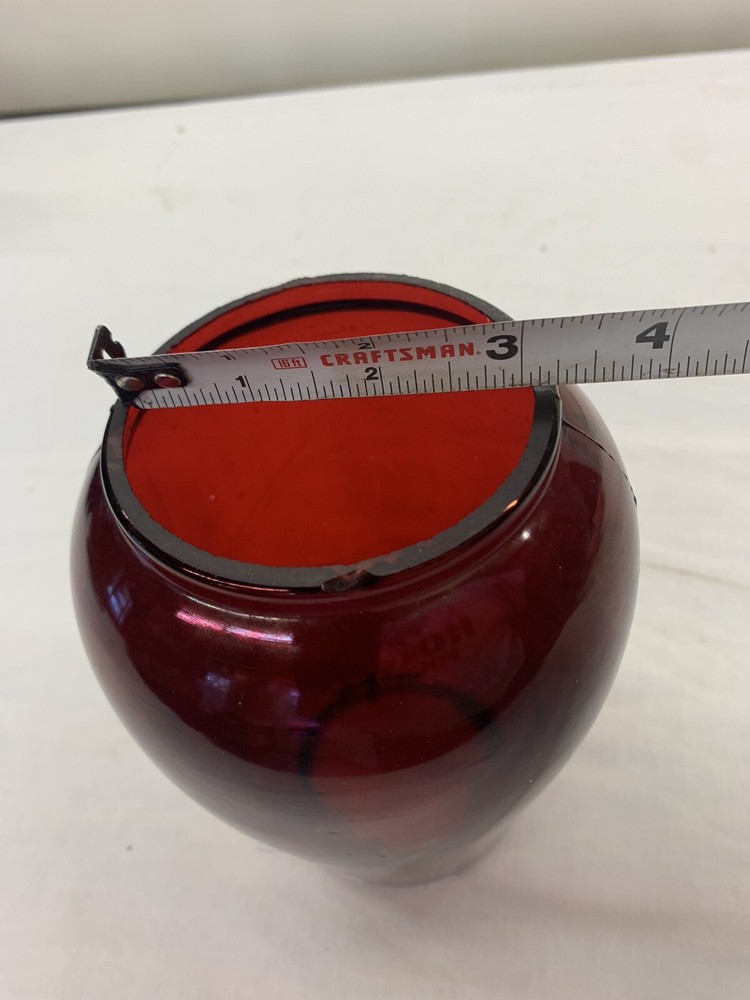 Vintage Ruby Red Glass Railroad Lantern Globe Replacement