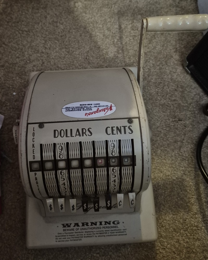 Vintage Paymaster Check Writer X 2000