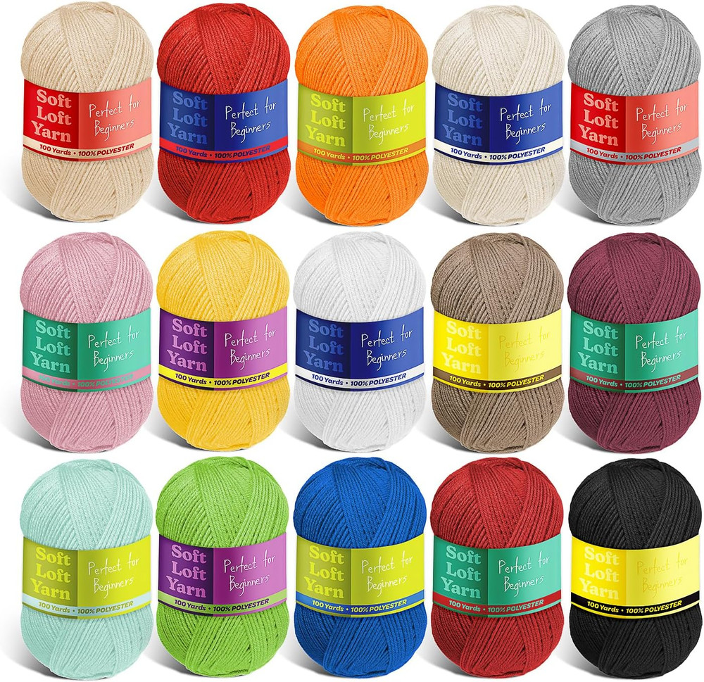 Beginner Crochet Kit with Yarn, Hooks, Bag, and Video Tutorials for All Ages