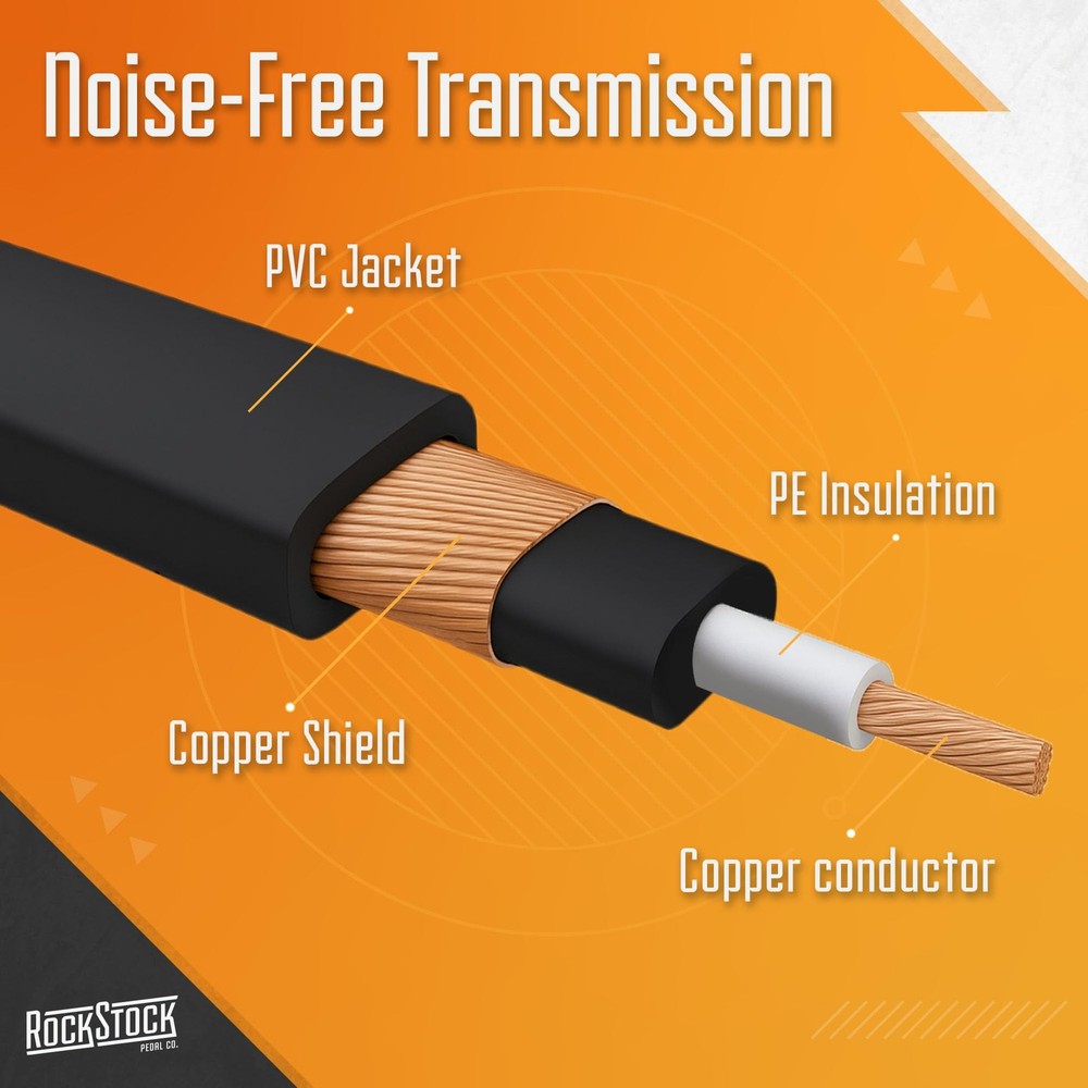 Rock Stock 2 Guitar Patch Cables 3-Pack - Right-Angle, Black