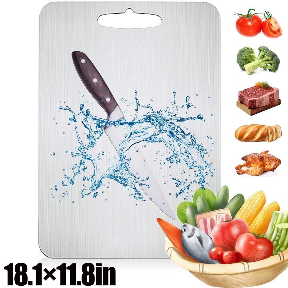 Titanium Cutting Board Double-Sided Titanium Cutting Boards for Kitchen Camping