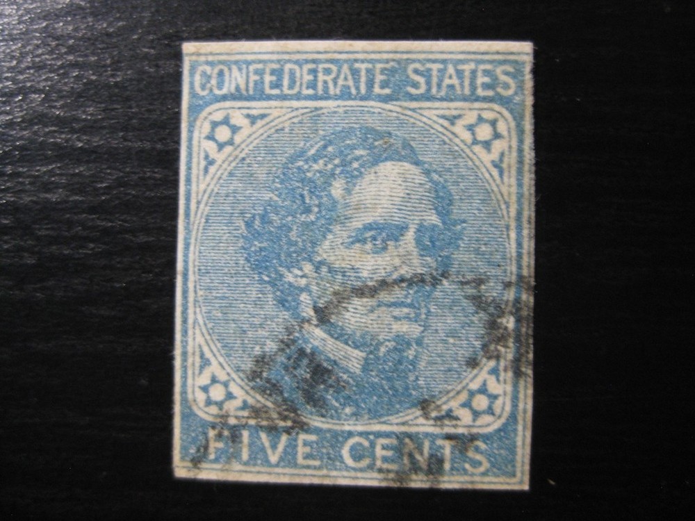 CONFEDERATE STATES CSA Sc. #7 scarce used stamp w/ town cancel!