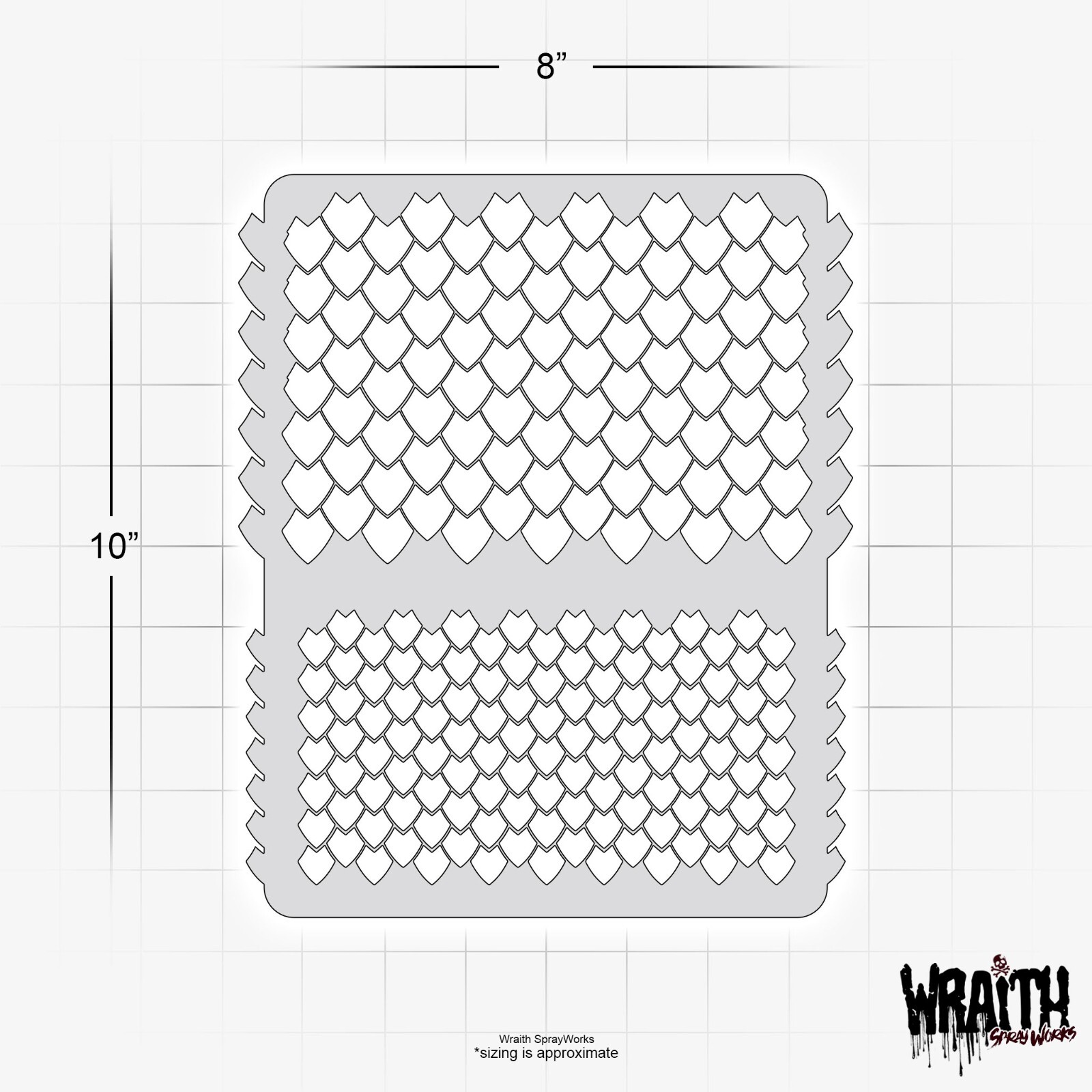 Dragon Scales #1 - Reusable Airbrush Stencil Template