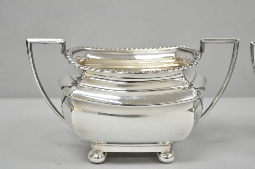 Antique Walker & Hall 53499 Art Deco Silver Plated Tea Service Set - 4 Pcs