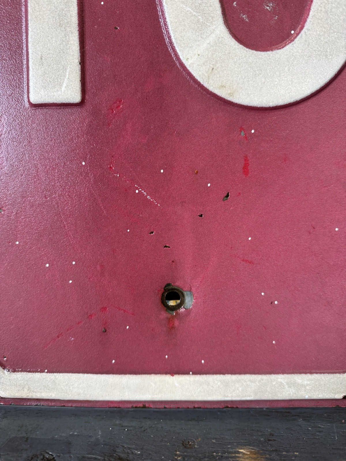 1950s Antique Metal Heavy Stop Sign 24” Raised Letters