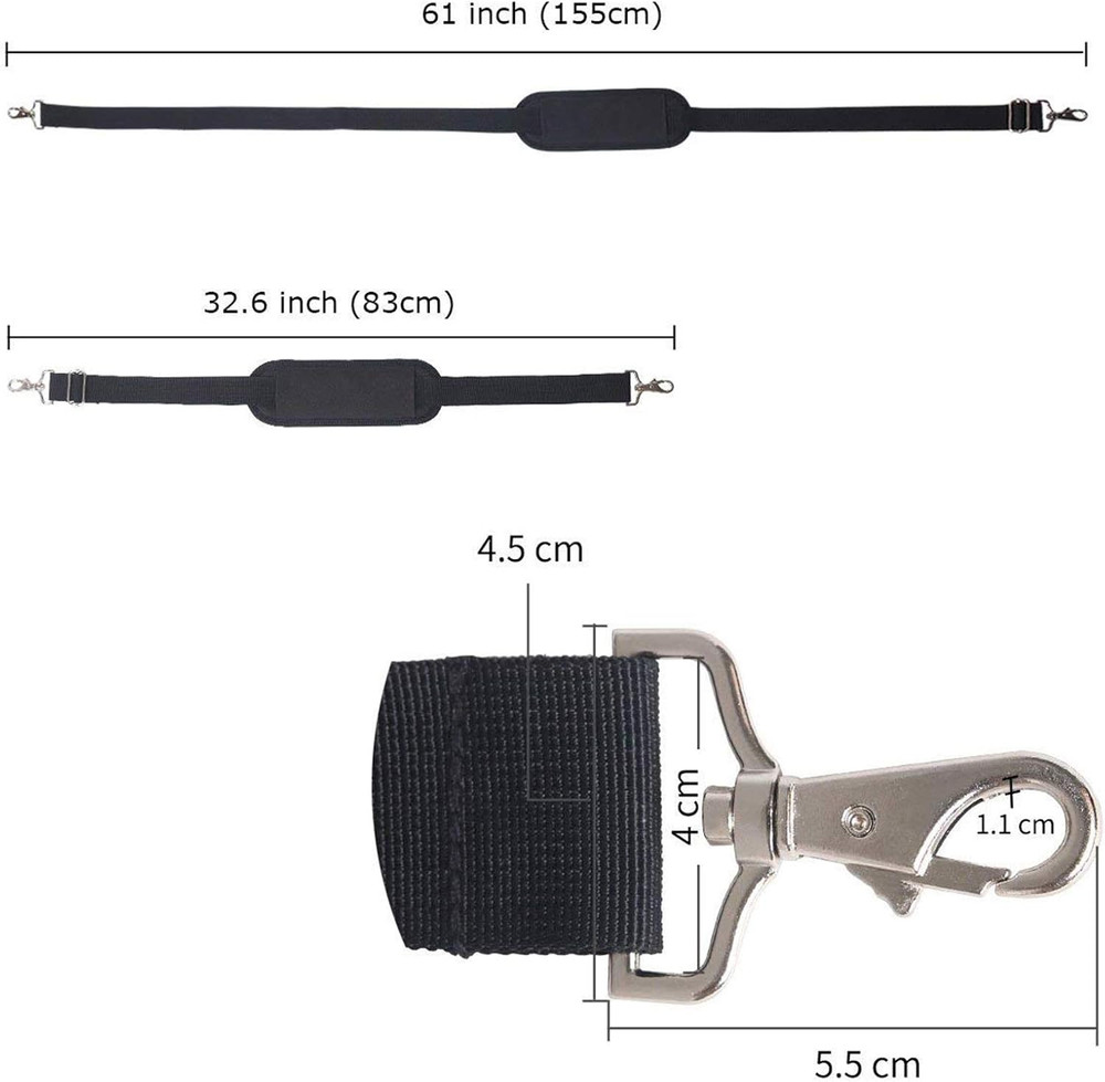 61" Replacement Shoulder Strap, Padded Long Duffel Bag Strap Universal Adjustabl