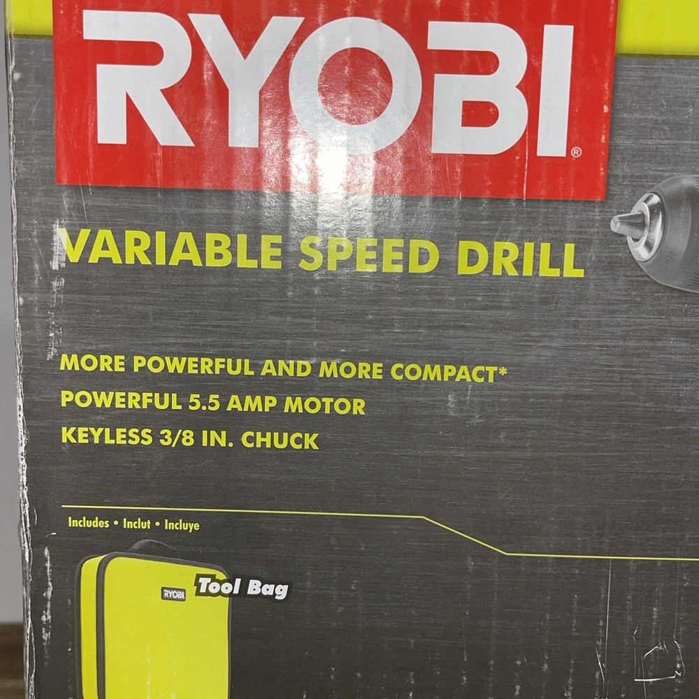 Ryobi D43K Variable Speed 3/8" Compact Drill/Driver Keyless Chuck w/ Tool Bag