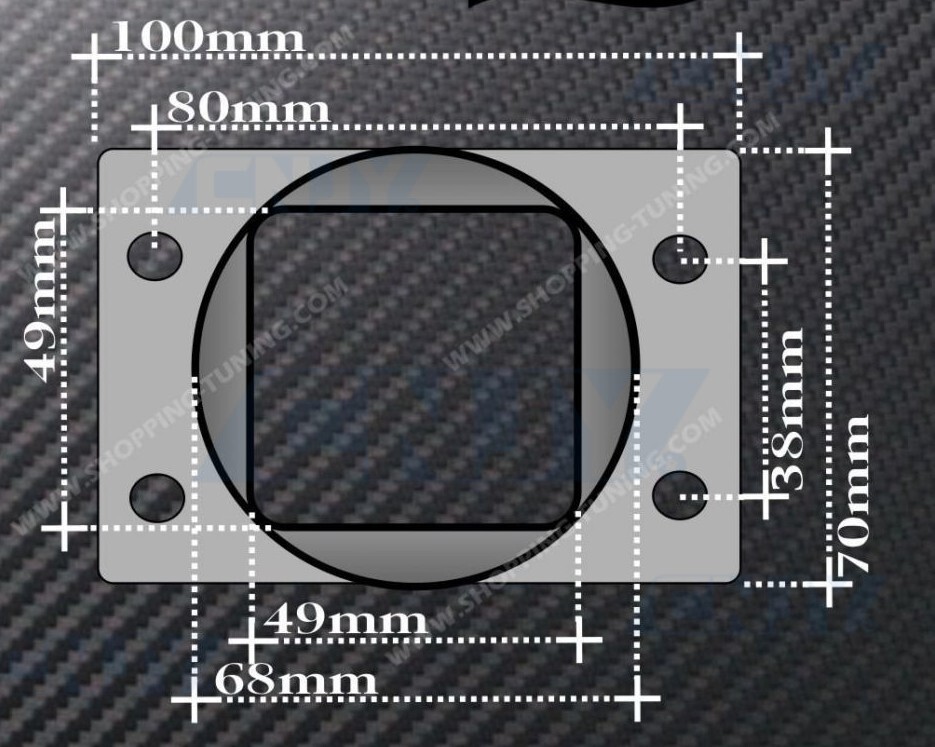 Square Rectangular Ring Reducer Necklace For Car Flow Meter Filter