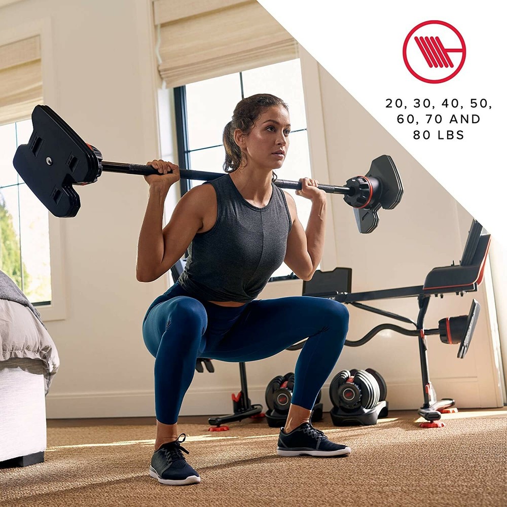 Bowflex Selecttech 2080 Barbell With Curl Bar Adjustable Brand New