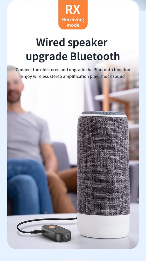 2in1 Bluetooth-Compatible Reception Transmitter 3.5mm AUX Wireless Audio Adapter