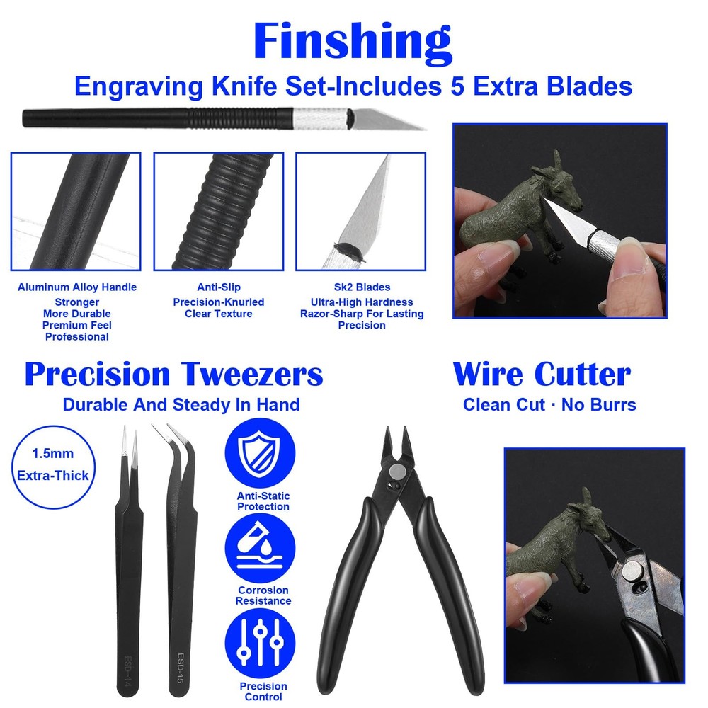 43 Pcs 3D Printer Tools Kit, 3D Printer Accessories Compatible with All FDM/S...